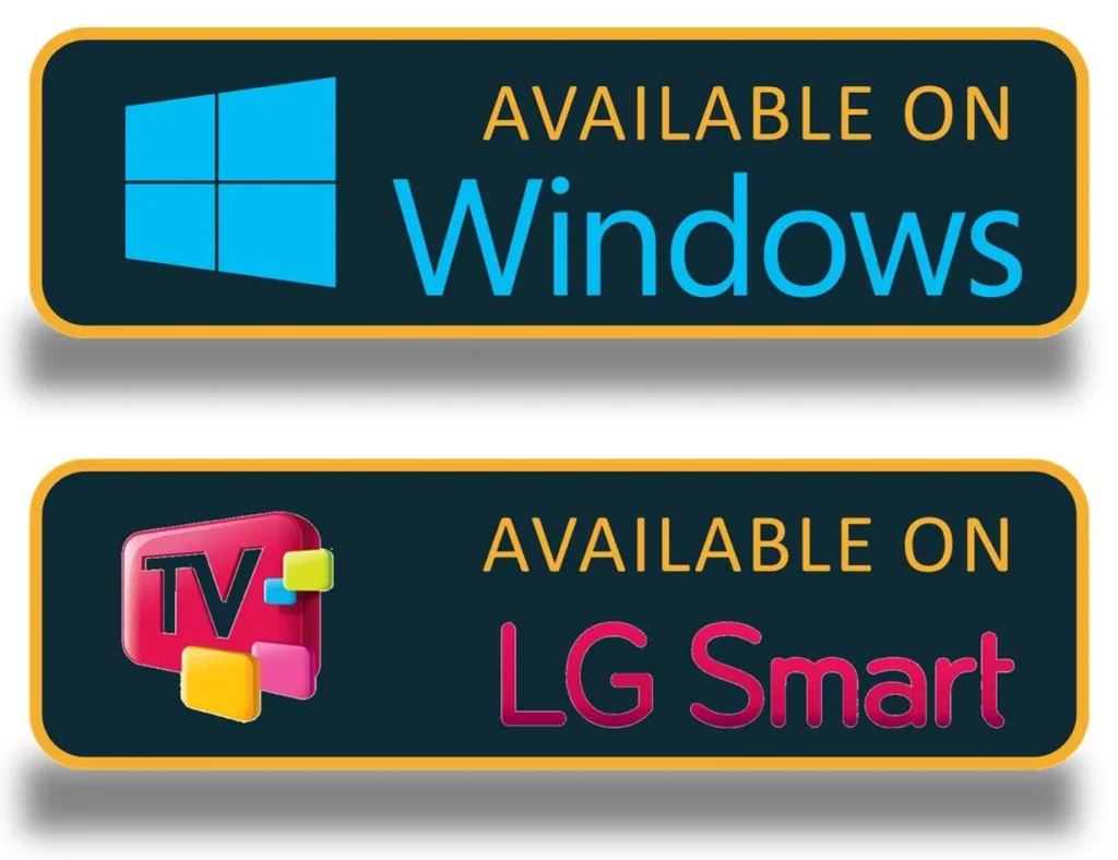 Windows PC and LG Smart TV compatible with IPTV Bunny IPTV service.